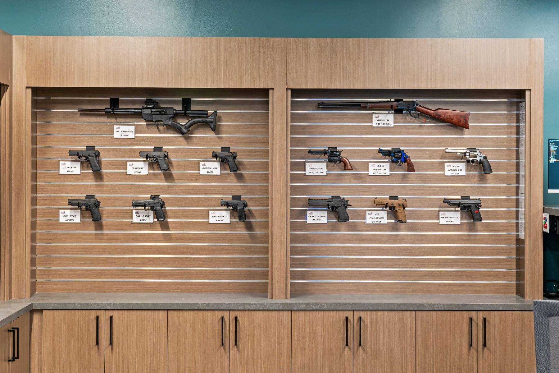 14 firearms on display